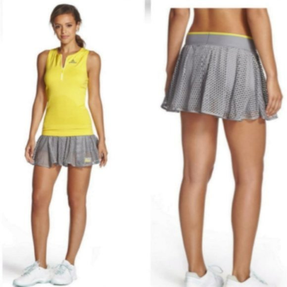NWT Adidas Stella McCartney Laser tennis skort skirt M Medium gray - Picture 4 of 14